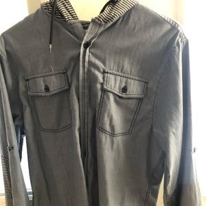 Dress shirt with hoodie